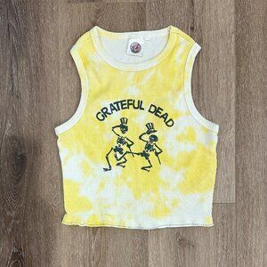 Grateful Dead Skeletons Ribbed Tie-dye Cropped Tank Size Small